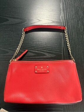 kate spade Red Leather Chain-Handle Crossbody Bag
